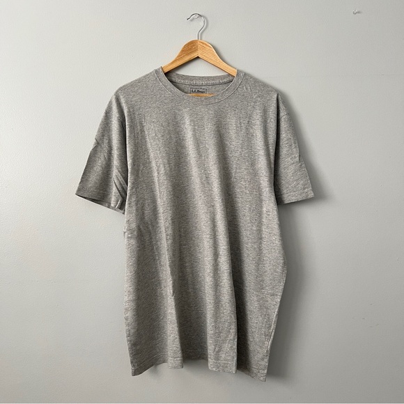 LL Bean Plain Grey Tees T-Shirt - XL - Picture 1 of 10